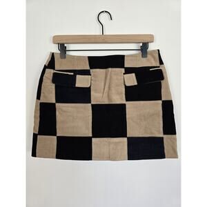 Rowing Blazers Patchwork Corduroy Mini Skirt Brown Black Size M